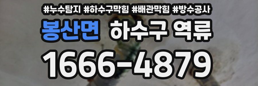 봉산면 하수구 역류