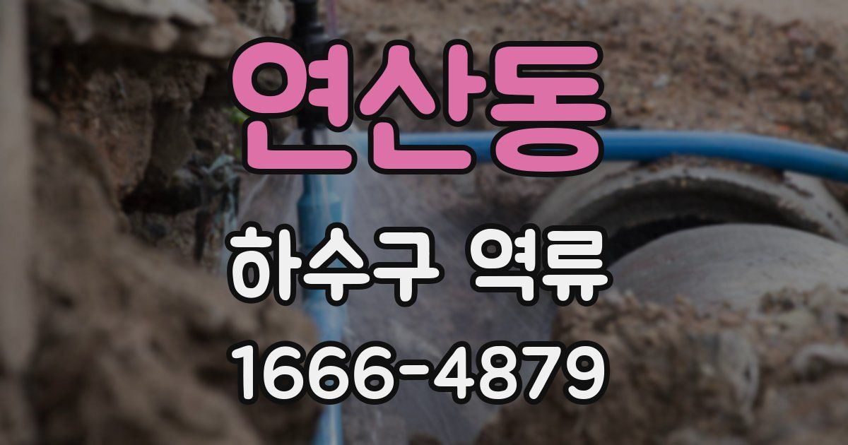 연산동 하수구 역류