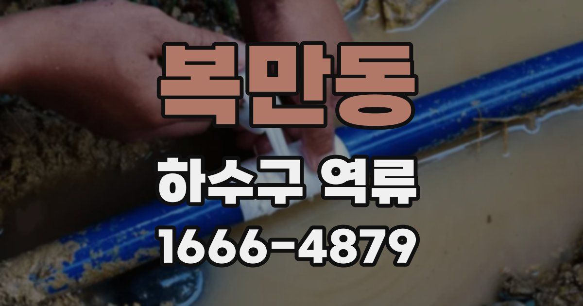 복만동 하수구 역류
