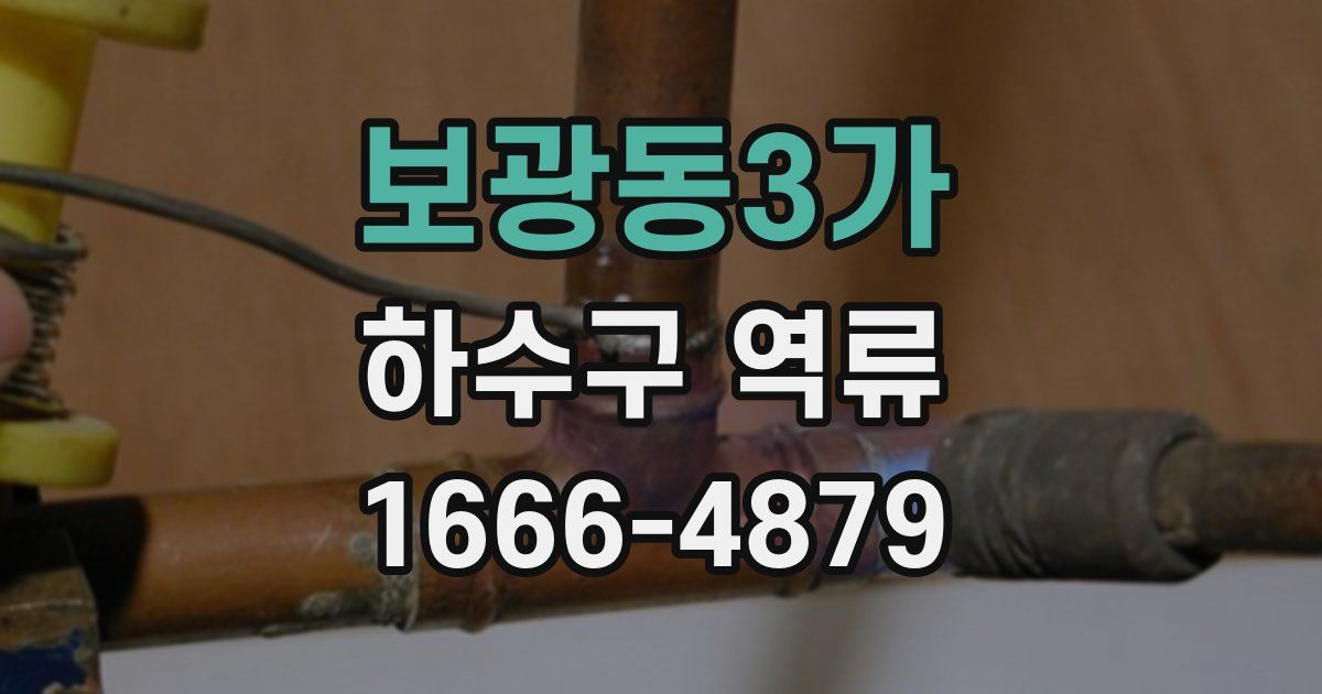 보광동3가 하수구 역류