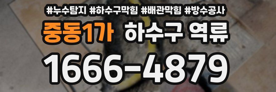중동1가 하수구 역류