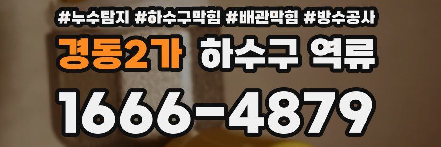 경동2가 하수구 역류