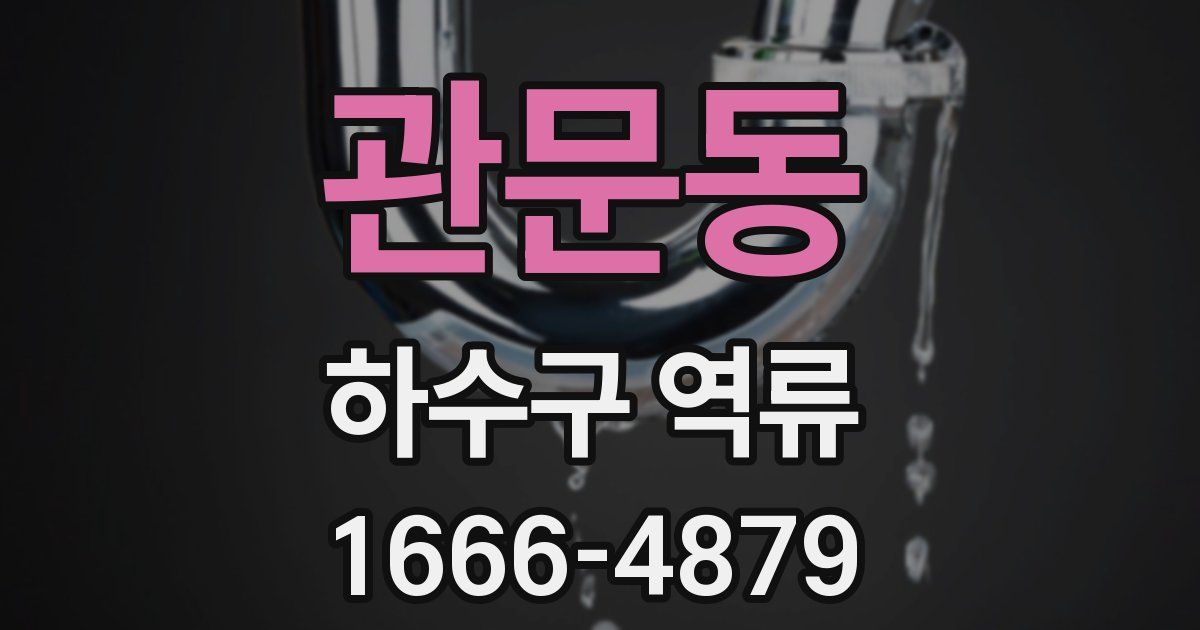 관문동 하수구 역류