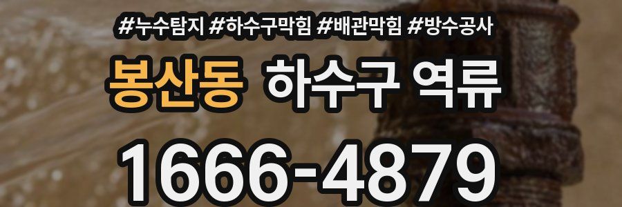 봉산동 하수구 역류