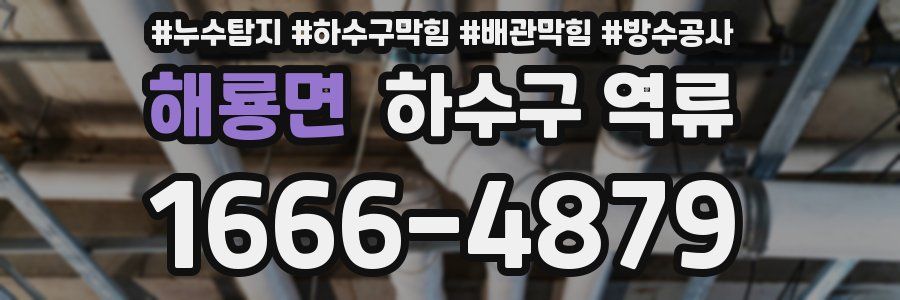 해룡면 하수구 역류