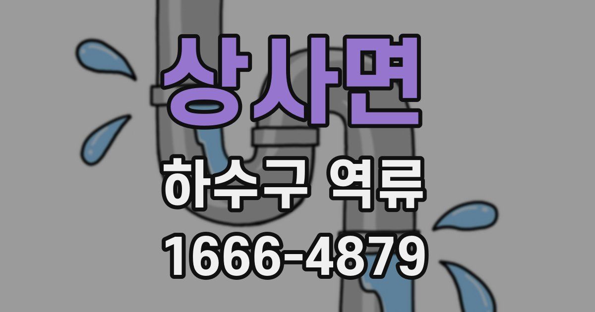 상사면 하수구 역류
