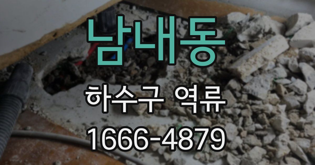 남내동 하수구 역류