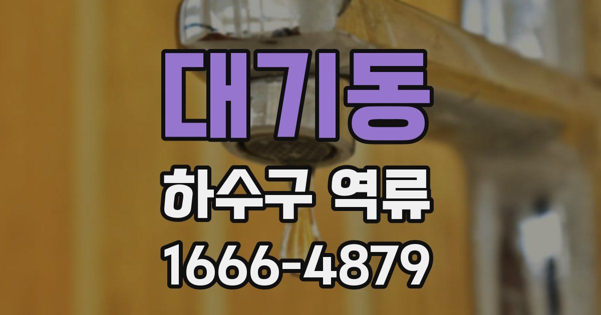 대기동 하수구 역류