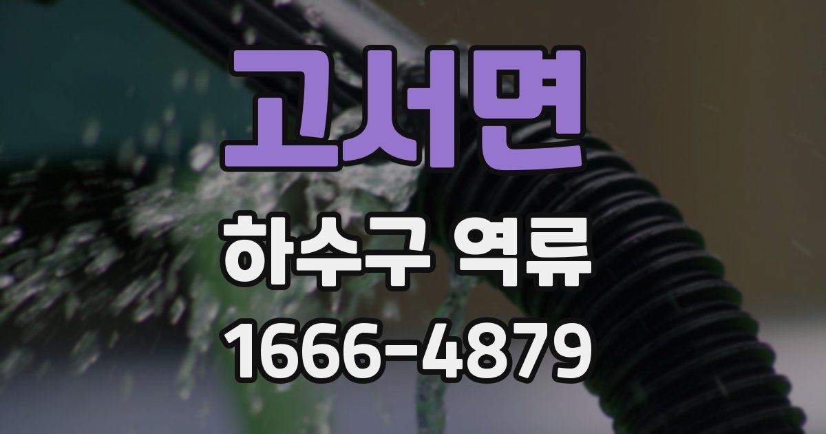 고서면 하수구 역류