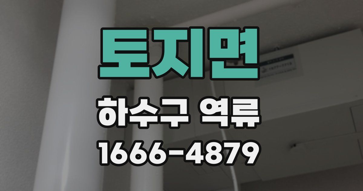 토지면 하수구 역류