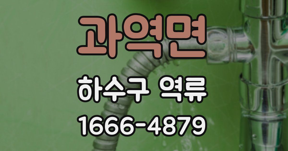 과역면 하수구 역류