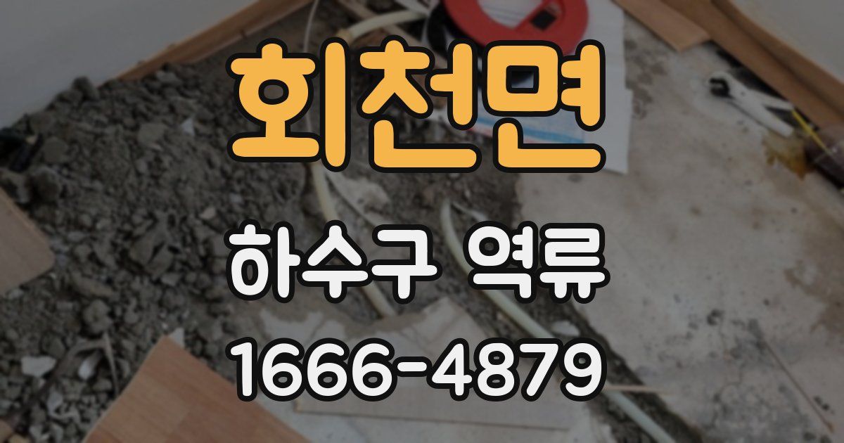 회천면 하수구 역류