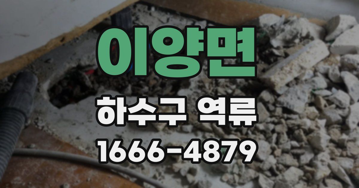 이양면 하수구 역류