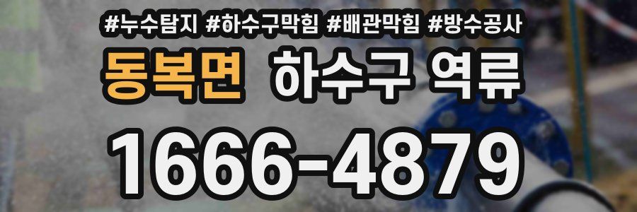 동복면 하수구 역류