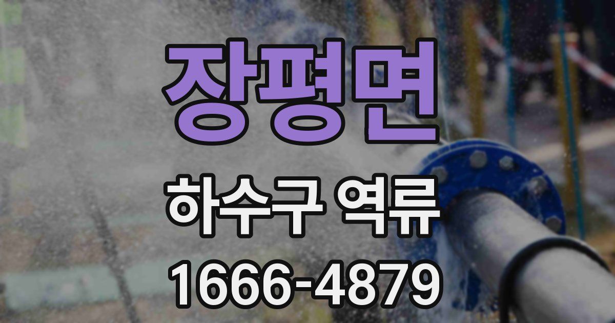 장평면 하수구 역류