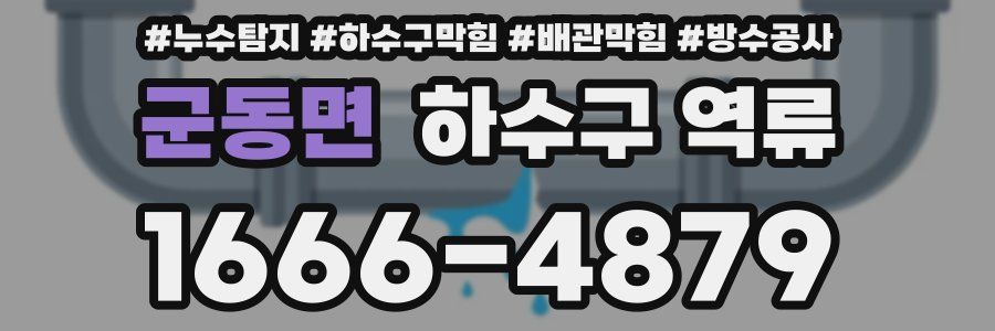 군동면 하수구 역류