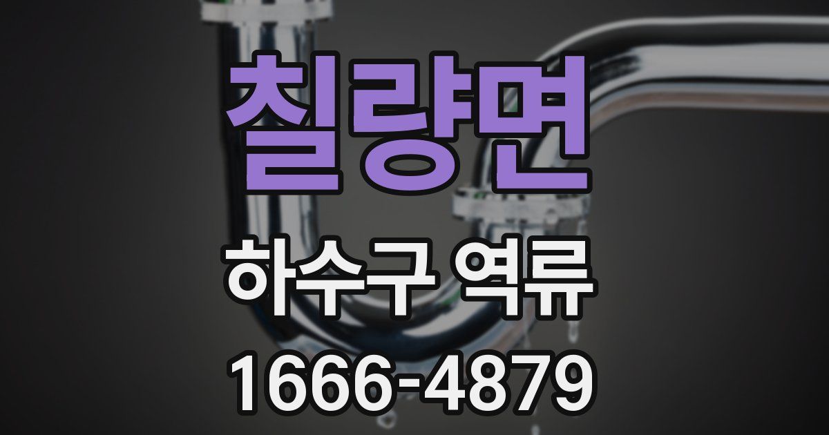칠량면 하수구 역류