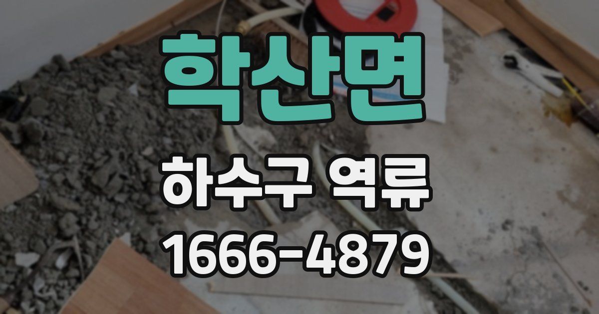 학산면 하수구 역류