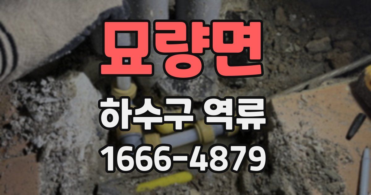 묘량면 하수구 역류
