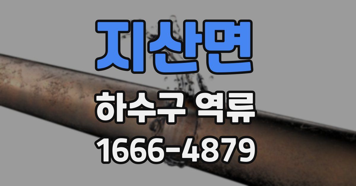 지산면 하수구 역류