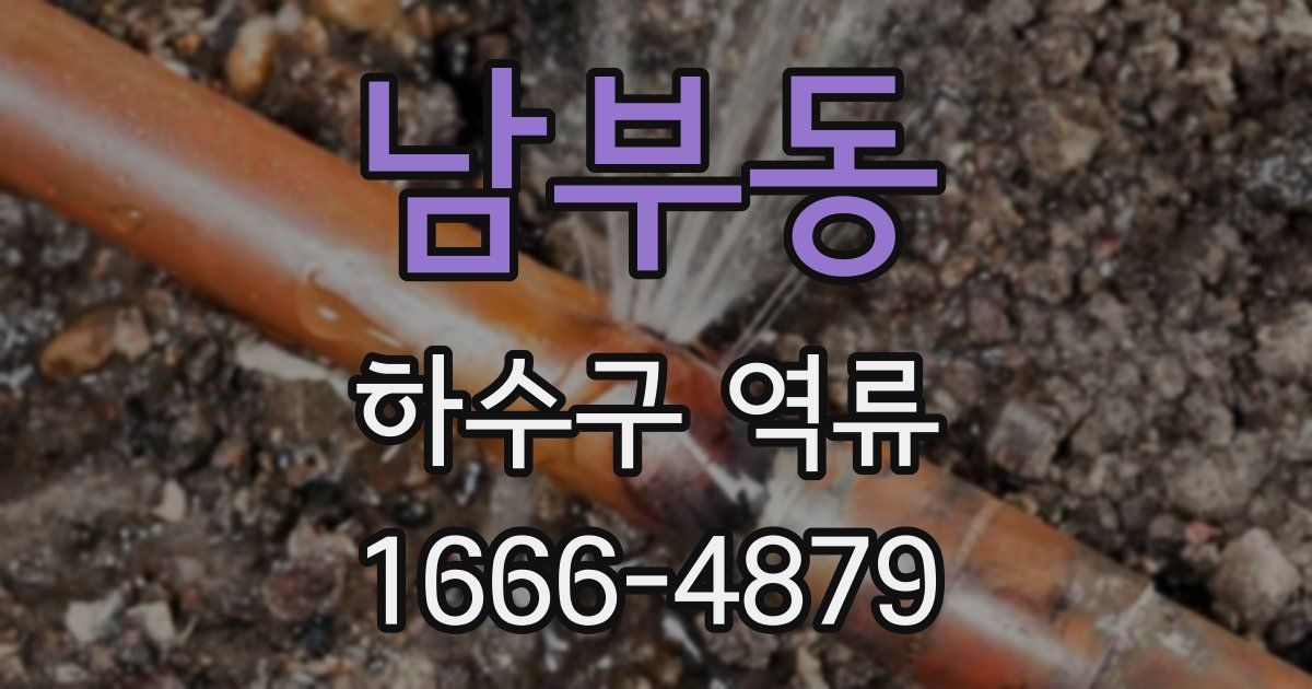 남부동 하수구 역류