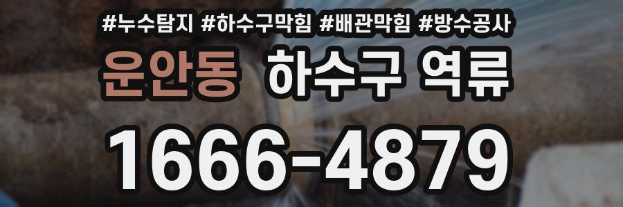 운안동 하수구 역류