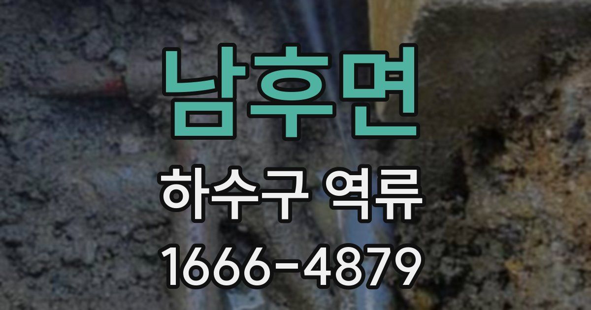 남후면 하수구 역류