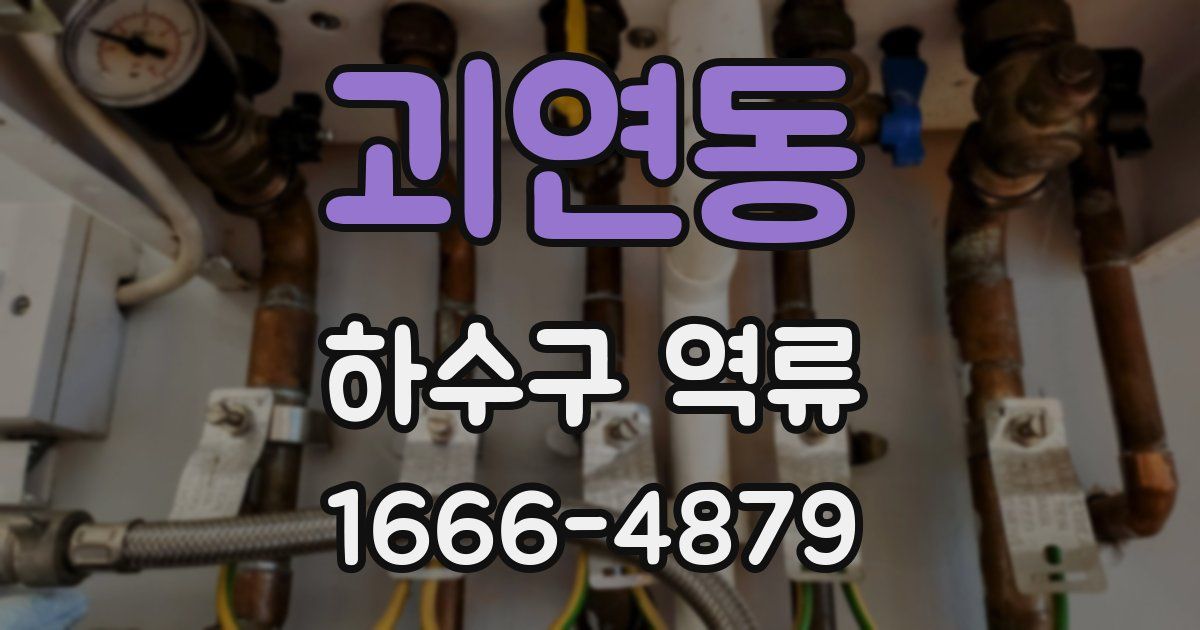 괴연동 하수구 역류