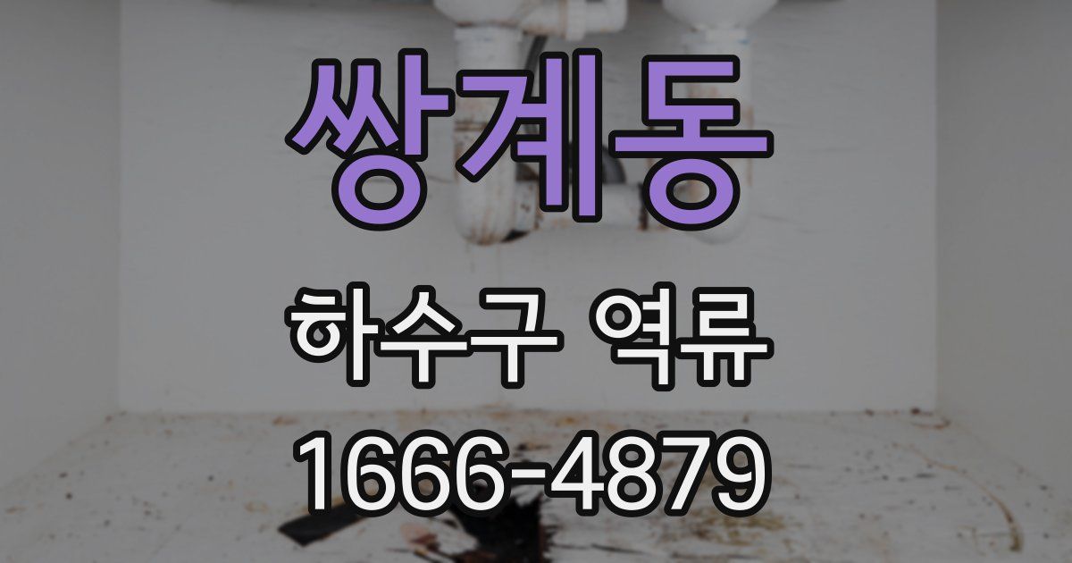 쌍계동 하수구 역류