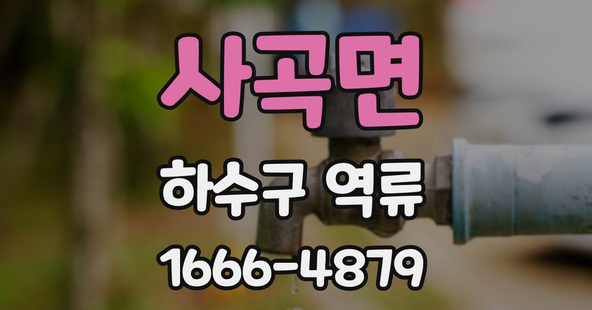 사곡면 하수구 역류