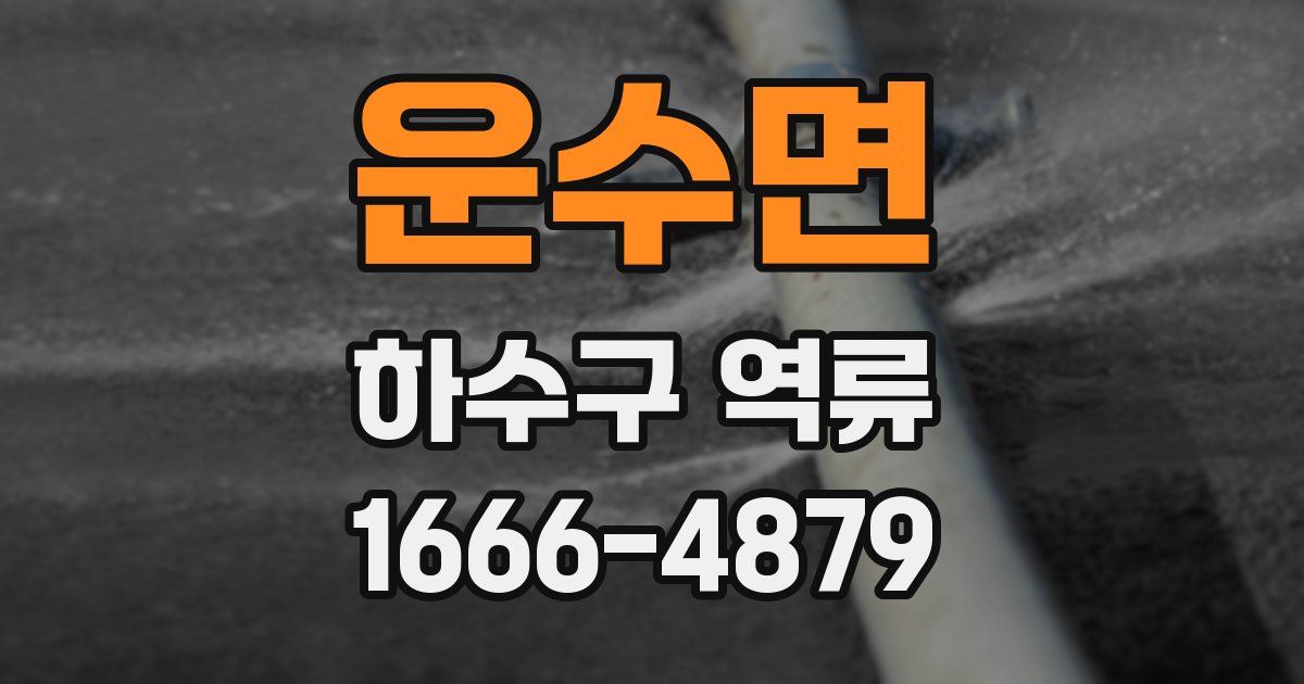 운수면 하수구 역류