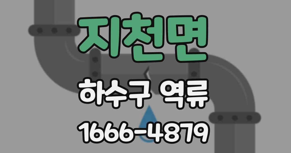 지천면 하수구 역류