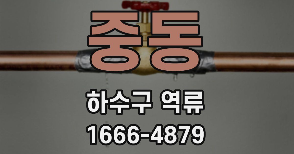 중동 하수구 역류