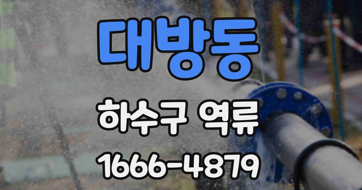 대방동 하수구 역류