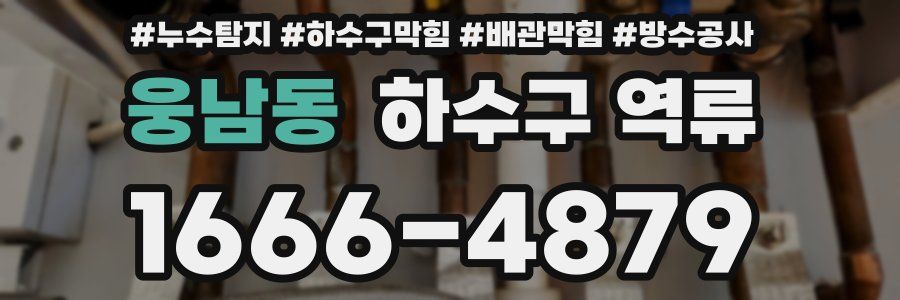 웅남동 하수구 역류