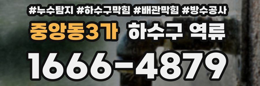 중앙동3가 하수구 역류