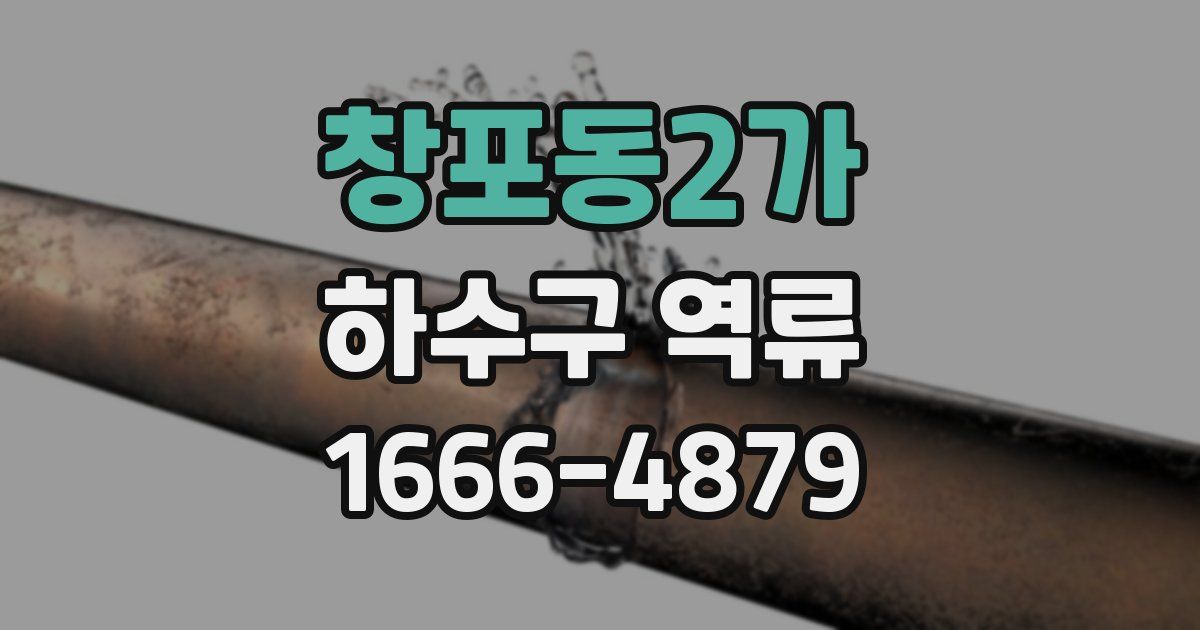 창포동2가 하수구 역류