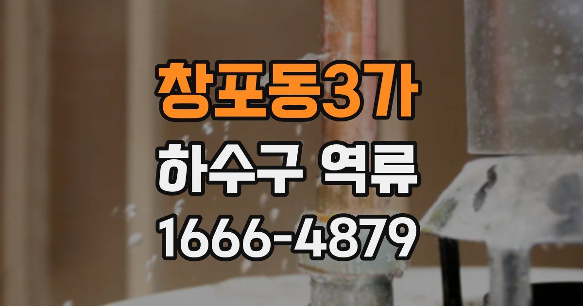 창포동3가 하수구 역류