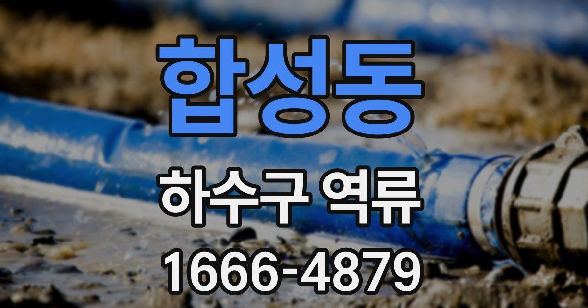 합성동 하수구 역류
