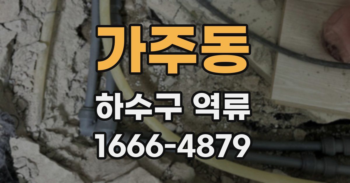가주동 하수구 역류