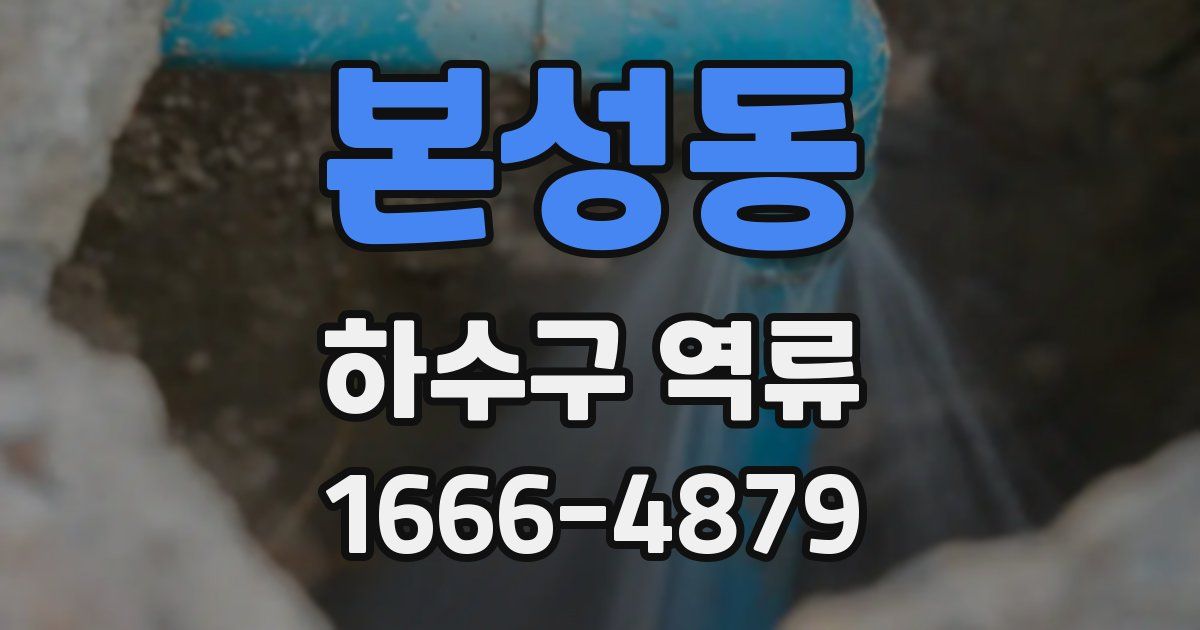 본성동 하수구 역류