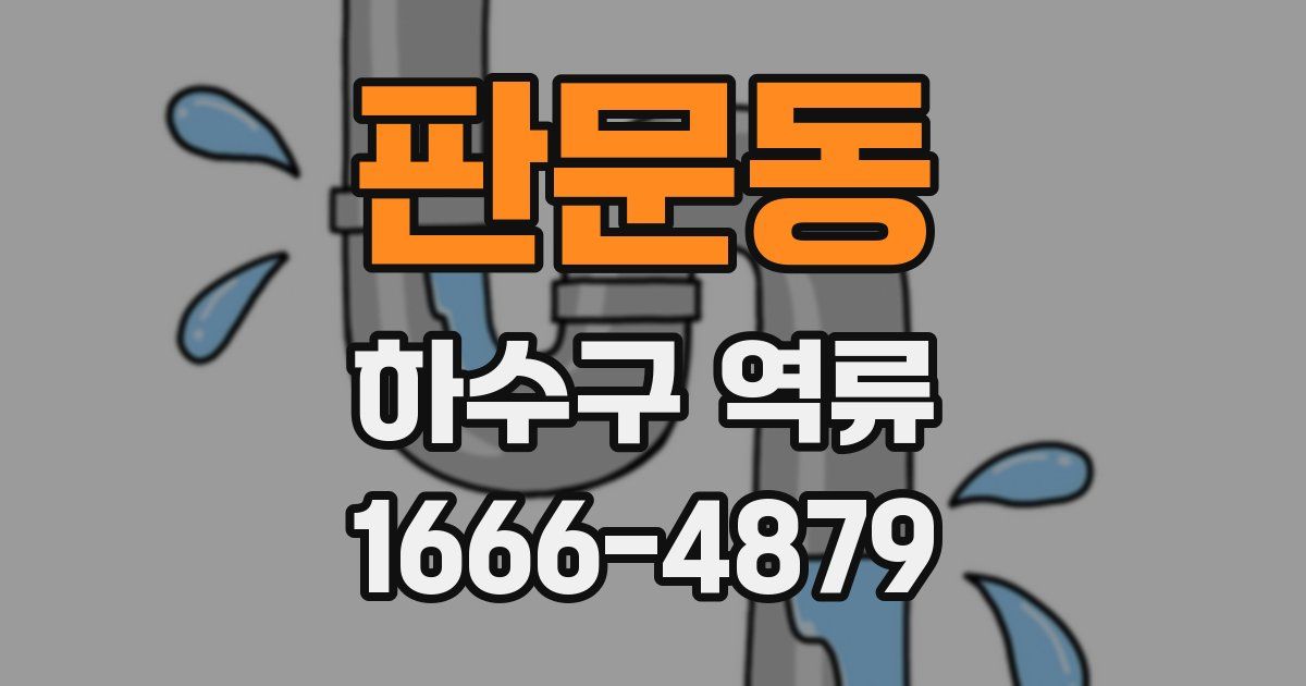 판문동 하수구 역류
