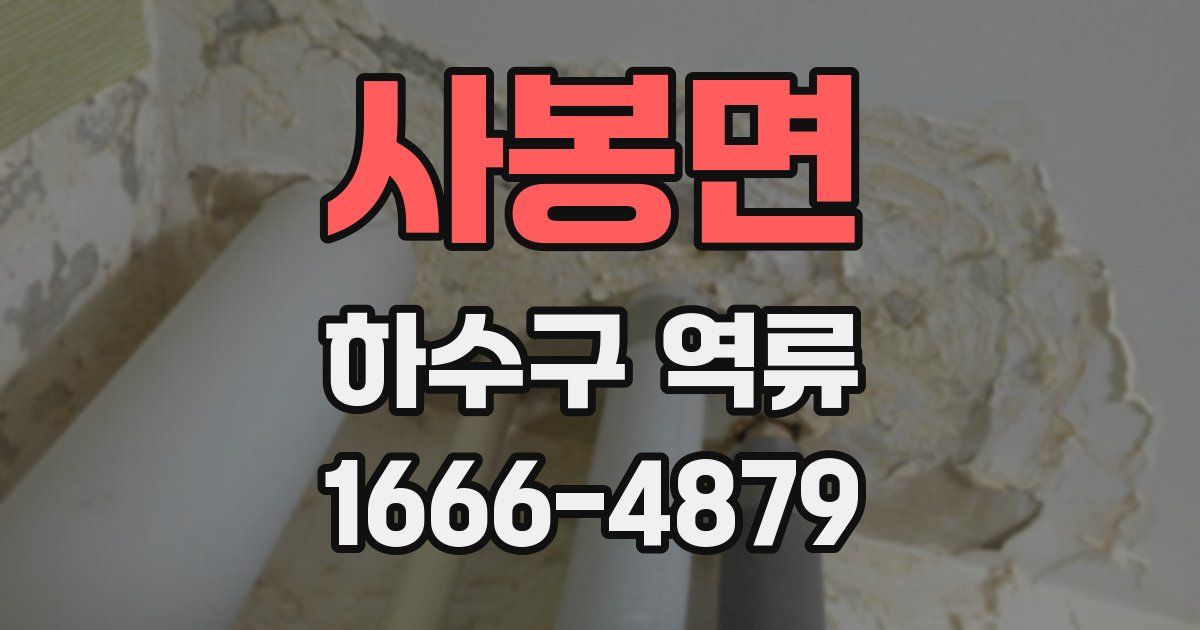 사봉면 하수구 역류
