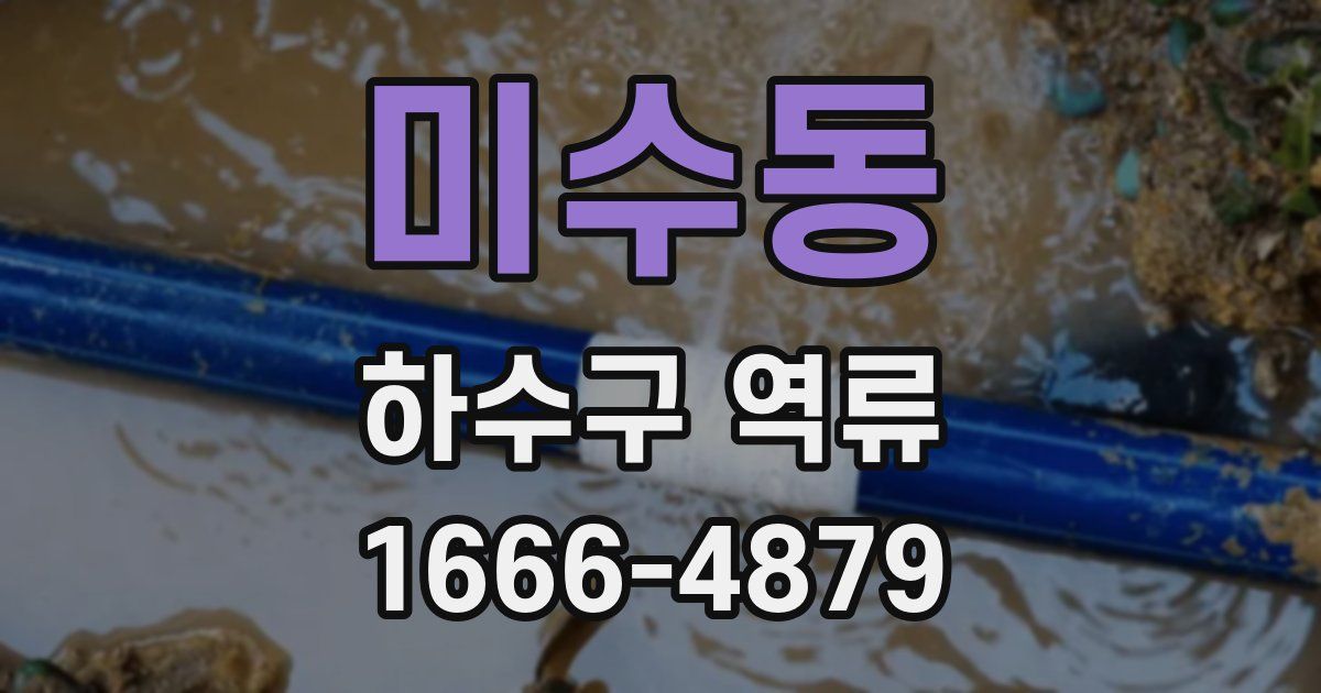 미수동 하수구 역류