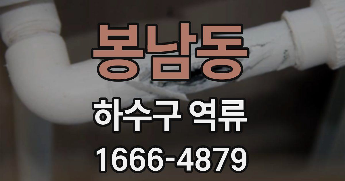 봉남동 하수구 역류