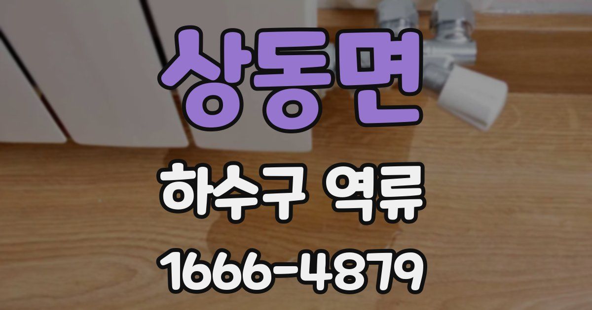 상동면 하수구 역류
