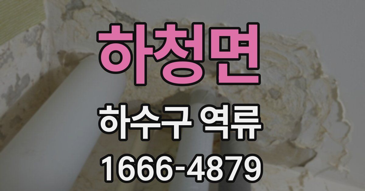 하청면 하수구 역류