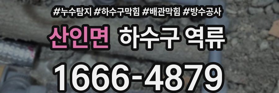 산인면 하수구 역류