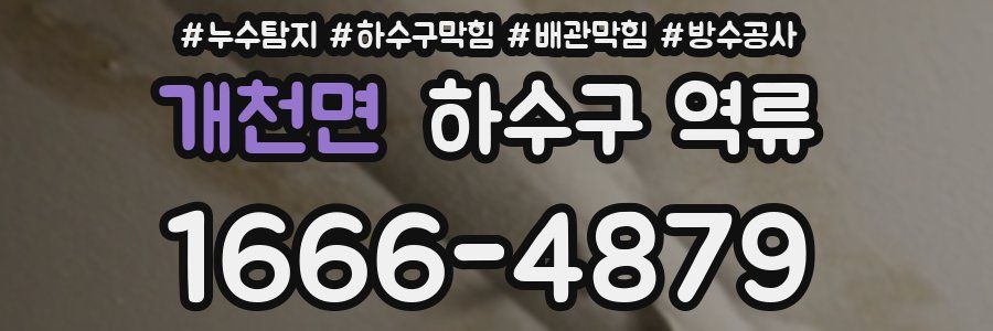 개천면 하수구 역류