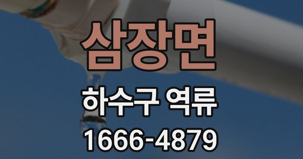 삼장면 하수구 역류